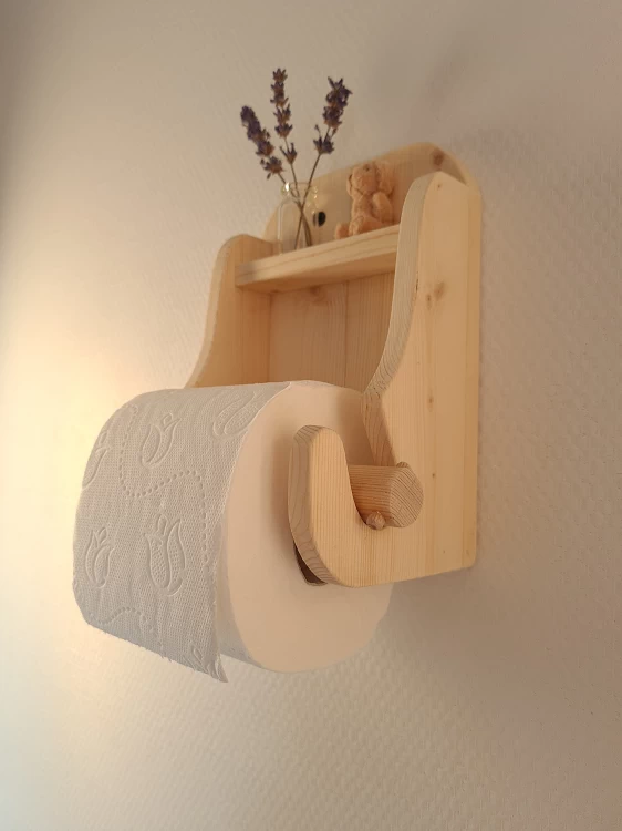 Houten toiletrolhouder op maat laten maken